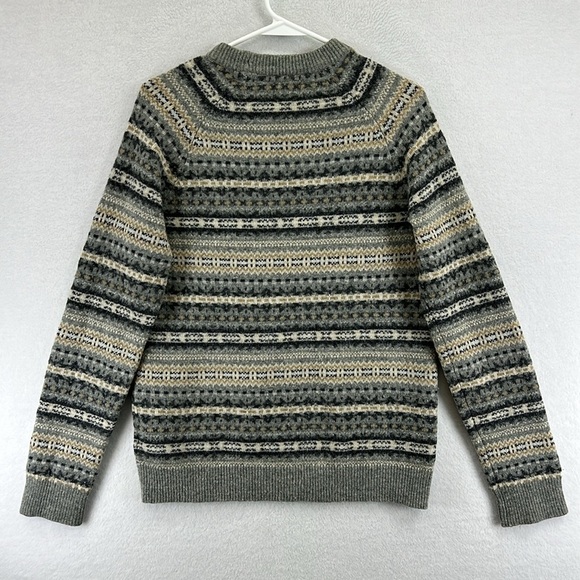 H & M Women’s Pullover Crewneck Sweater Size M Gray/Black/Cream/Tan Wool Blend - Picture 7 of 11